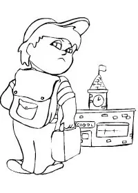 Fisă de colorat cu Scoala de colorat p24