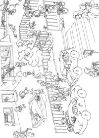 Fisă de colorat cu Scoala de colorat p44