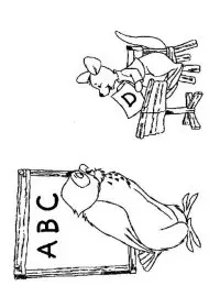 Fisă de colorat cu Scoala de colorat p45