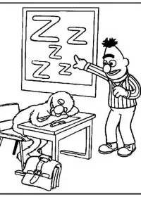 Fisă de colorat cu Scoala de colorat p48