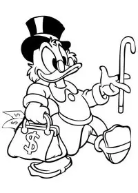 Fisă de colorat cu Scrooge mcduck de colorat p22