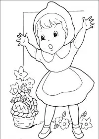 Fisă de colorat cu Scufita rosie de colorat p14