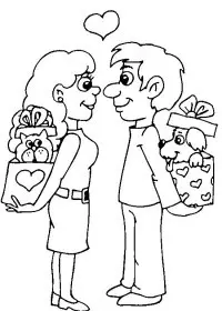 Fisă de colorat cu Sfantul valentin de colorat p27