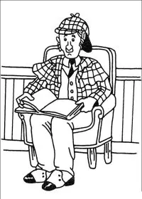 Fisă de colorat cu Sherlock holmes de colorat p06