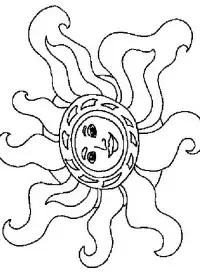 Fisă de colorat cu Soarele de colorat p14