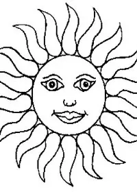 Fisă de colorat cu Soarele de colorat p31