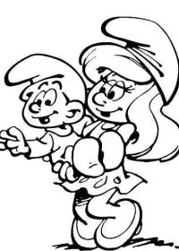 Fisă de colorat cu Strumfii de colorat p04