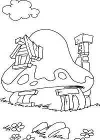 Fisă de colorat cu Strumfii de colorat p12