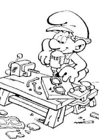 Fisă de colorat cu Strumfii de colorat p14