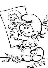 Fisă de colorat cu Strumfii de colorat p15