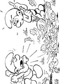 Fisă de colorat cu Strumfii de colorat p16