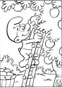 Fisă de colorat cu Strumfii de colorat p25