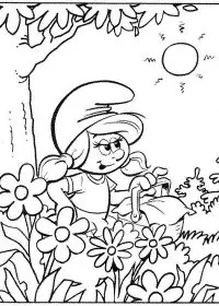 Fisă de colorat cu Strumfii de colorat p26