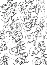 Fisă de colorat cu Strumfii de colorat p30