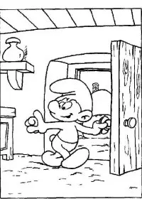 Fisă de colorat cu Strumfii de colorat p34