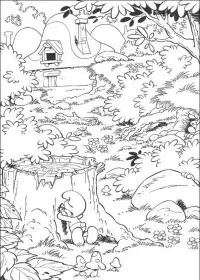 Fisă de colorat cu Strumfii de colorat p44