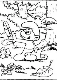 Fisă de colorat cu Strumfii de colorat p45