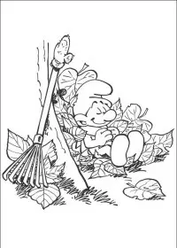 Fisă de colorat cu Strumfii de colorat p46