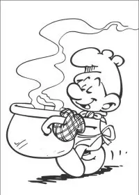 Fisă de colorat cu Strumfii de colorat p48