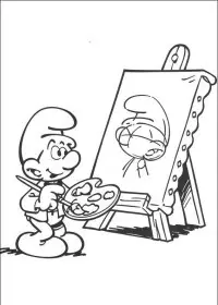 Fisă de colorat cu Strumfii de colorat p49