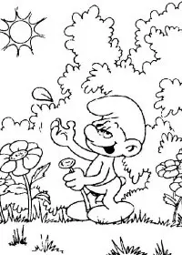 Fisă de colorat cu Strumfii de colorat p57