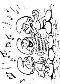 Fisă de colorat cu Strumfii de colorat p58