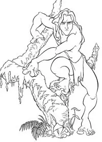 Fisă de colorat cu Tarzan de colorat p03
