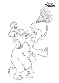 Fisă de colorat cu Tarzan de colorat p08