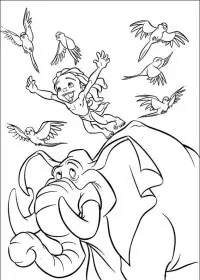 Fisă de colorat cu Tarzan de colorat p39