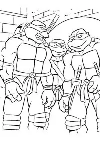 Testoasele Ninja de colorat