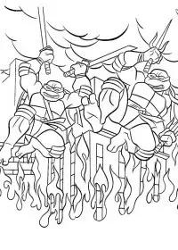 Fisă de colorat cu Testoasele ninja de colorat p05