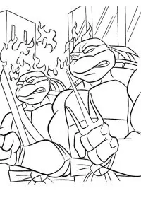 Fisă de colorat cu Testoasele ninja de colorat p14