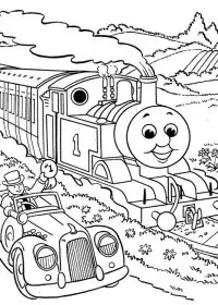 Fisă de colorat cu Thomas the train de colorat p02