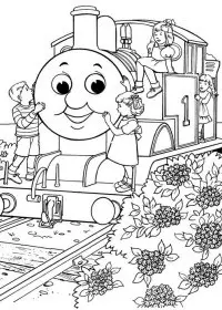Fisă de colorat cu Thomas the train de colorat p03