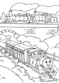 Fisă de colorat cu Thomas the train de colorat p12