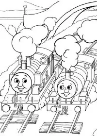 Fisă de colorat cu Thomas the train de colorat p34