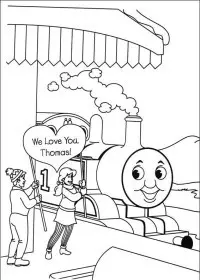 Fisă de colorat cu Thomas the train de colorat p52