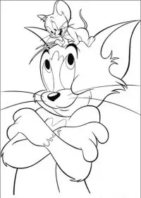 Fisă de colorat cu Tom si jerry de colorat p03