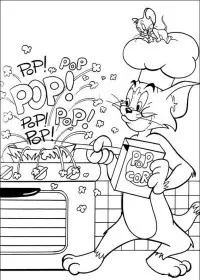 Fisă de colorat cu Tom si jerry de colorat p19