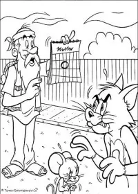 Fisă de colorat cu Tom si jerry de colorat p20