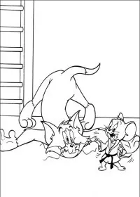 Fisă de colorat cu Tom si jerry de colorat p21