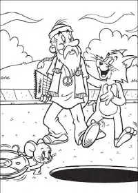 Fisă de colorat cu Tom si jerry de colorat p31