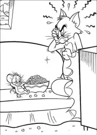 Fisă de colorat cu Tom si jerry de colorat p33