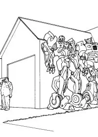 Fisă de colorat cu Transformers de colorat p12