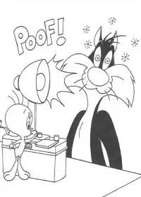 Fisă de colorat cu Tweety de colorat p02
