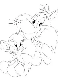 Fisă de colorat cu Tweety de colorat p05