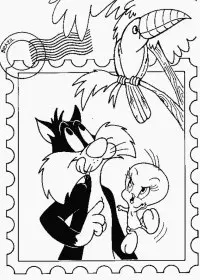 Fisă de colorat cu Tweety de colorat p07