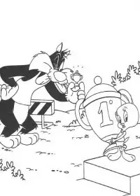 Fisă de colorat cu Tweety de colorat p09