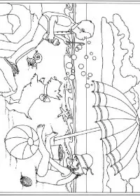 Fisă de colorat cu Vacanta de colorat p32