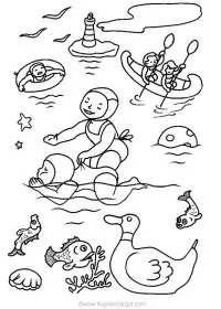 Fisă de colorat cu Vacanta de colorat p43